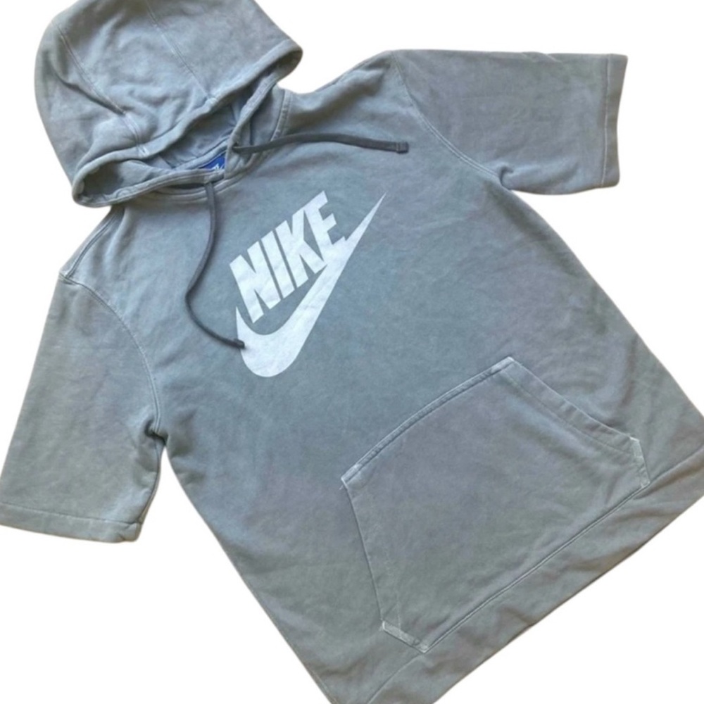 Nike Butterfly big swoosh logo Blue Label Quarter Sleeve Hoodie M